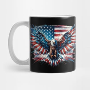 Eagle and the American flag; red white blue; American; America; USA; United states; US; patriotic; 4th July; fourth of July; independence day; celebrate; proud; stars and stripes; American flag; American eagle; Mug